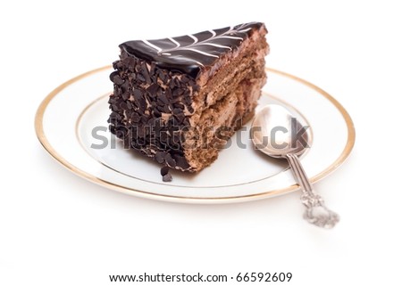 Tasty chocolate cake on a plate