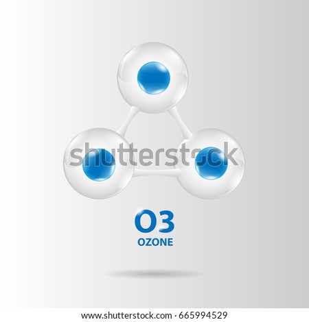ozone molecule model vector Royalty-Free Stock Photo #665994529