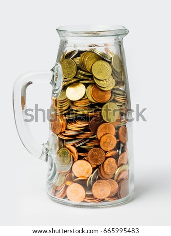 Thai Baht Coins in glass bottles, financial, investment