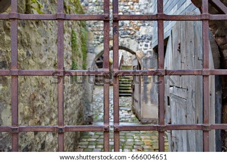 Iron gate to prison