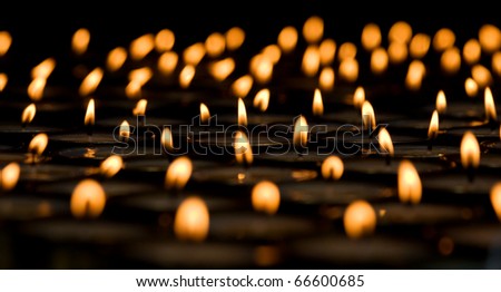Burning candles can be used as background