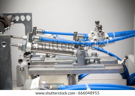 pneumatic machine detail, close up Royalty-Free Stock Photo #666048955
