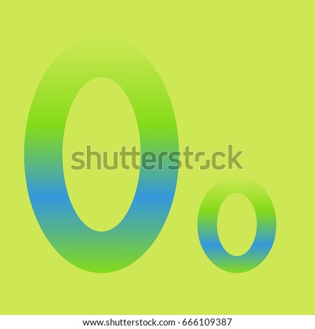 Alphabet letters Oo in colored gradient