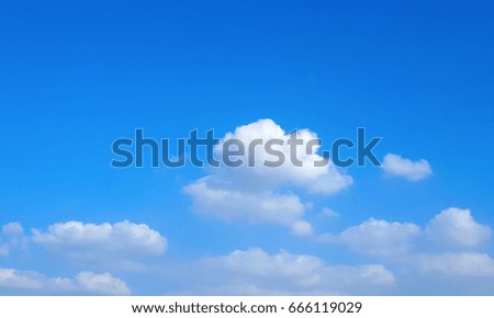 The wide blue sky with cloud in summer day.