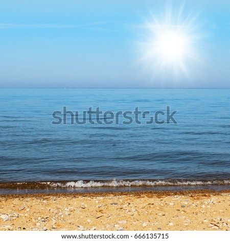 A view of tropical coast with sun