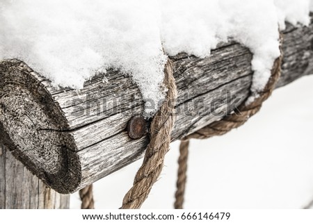 Snowy hitching post