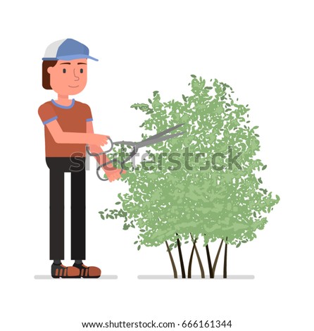 Lawn mower.  Vector illustration. Flat style design. Isolated on a white background.