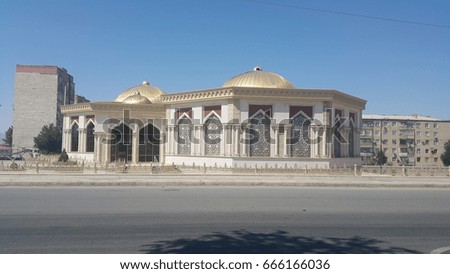Architecture building view turkish bath on the city 2017 Azerbaijan