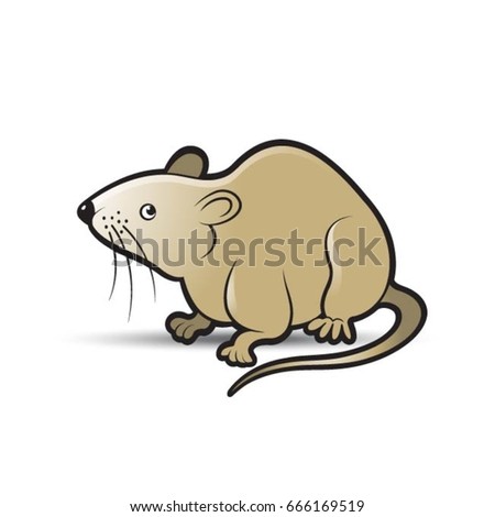 brown color mouse looking alert-vector drawing