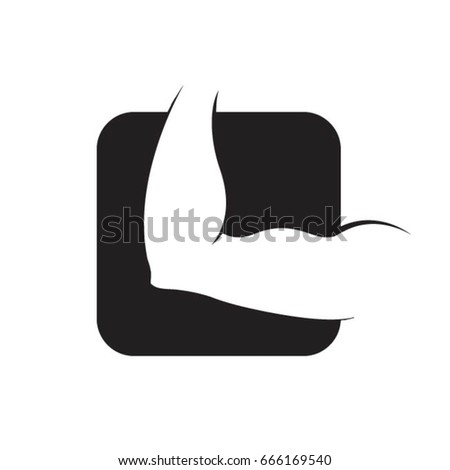 human elbow over black square-vector drawing