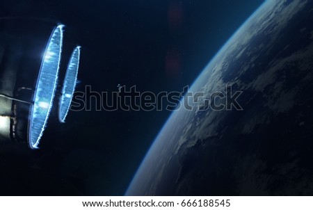 Astronaut. Science fiction space wallpaper, incredibly beautiful planets, galaxies, dark and cold beauty of endless universe. Elements of this image furnished by NASA