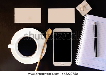business man select happy on satisfaction evaluation ontable top view,coffee