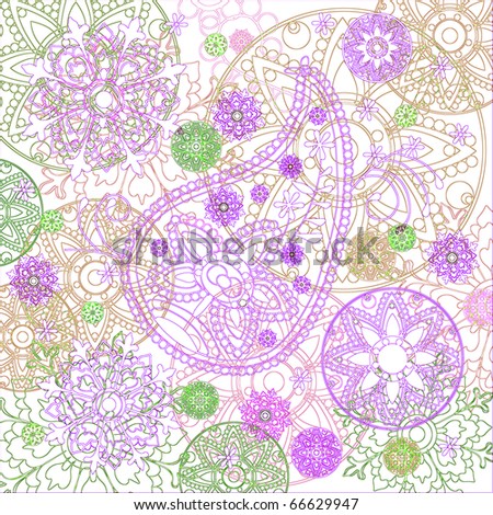 India ornament background. Paisley seamless