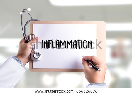 Inflammation Joint inflammation concept   Medical Report , lymph glands , allergies. dermatology. Royalty-Free Stock Photo #666326896