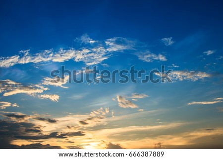 Sunset sky and cloud.