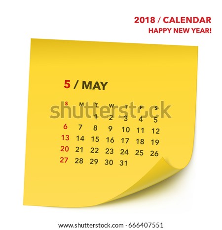 Simple Post it calendar for 2018 years. Week starts from Sunday.