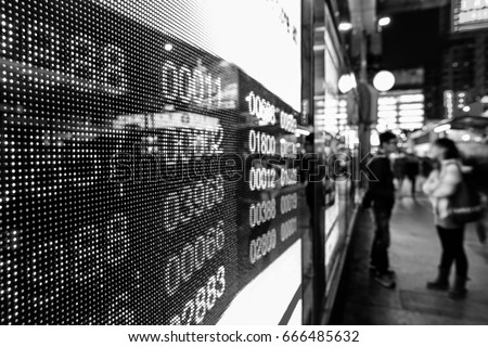 Stock market charts  (Black and White)
 Royalty-Free Stock Photo #666485632