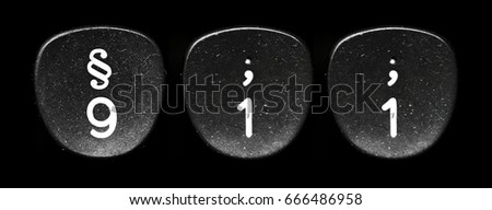 911 concept number of buttons typewriter with black background
