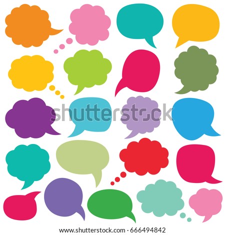 Speech and thought bubbles vector set