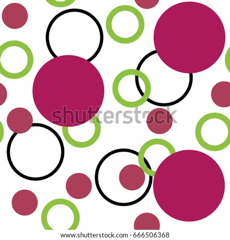 Vector Seamless Pattern. Pink and green circles.Eps10