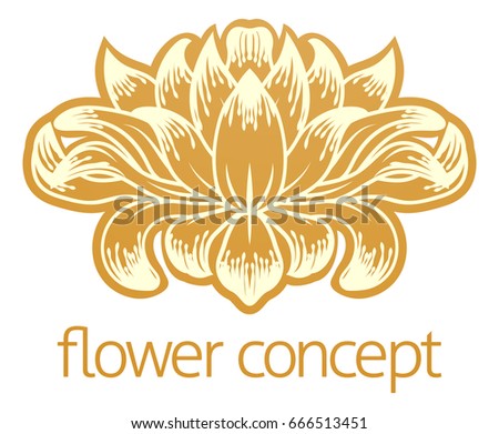An abstract flower floral design concept icon