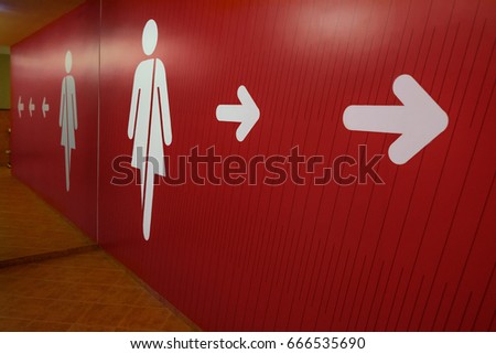 Toilet symbols for women. Entrance to restroom for women.