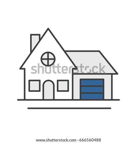 Cottage color icon. Real property. Isolated vector illustration