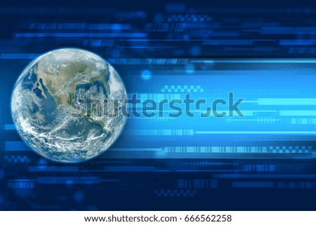 Internet Concept of global business and Network data exchange over planet earth in space 3D rendering. Elements of this image furnished by NASA
