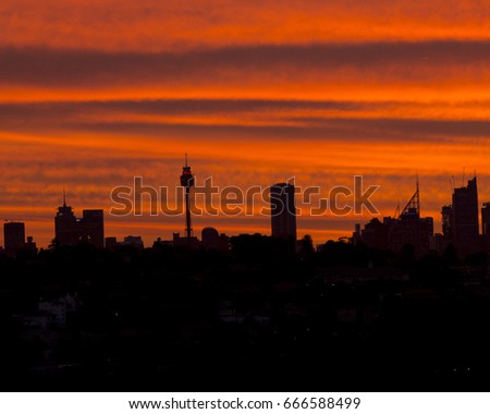 autumn night sky sunset  australia modern, red, design, metropolis, tower, urban, panorama, vector, landmark, skyscraper, building, downtown, illustration, cityscape, silhouette, architecture, skyline