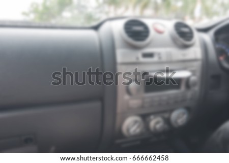 blur background of console car on drive street