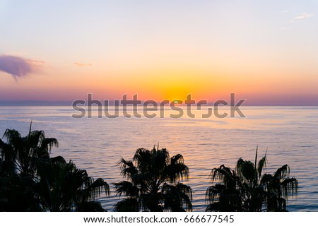 sunset on the sea. Turkey Kemer