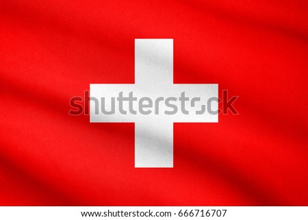 Fabric texture flag of Switzerland