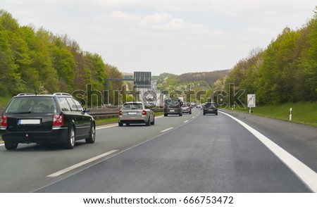 road scenery on a highway in Southern Germany at summer time
