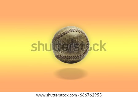 picture of old softball on white background