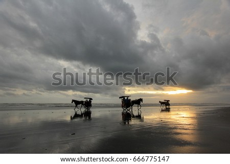 Cloudy at Parangtritis Beach, Bantul, Yogyakarta, Indonesia (Pantai Parangtritis)
