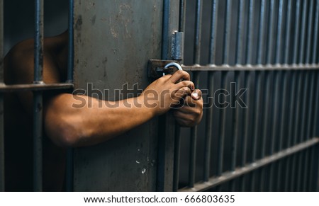 man in jail - People who are blocked are not free,Both thought and body