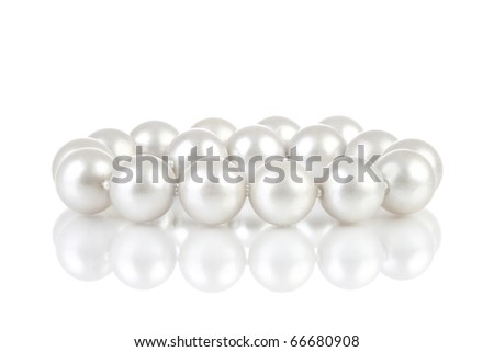 Pearls breads with reflection on white background Royalty-Free Stock Photo #66680908