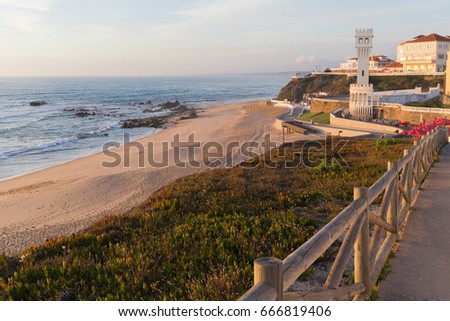 Beach of Santa Cruz in Torres Vedras, Portugal Royalty-Free Stock Photo #666819406