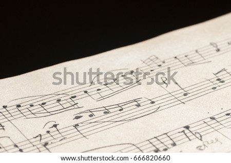 Ancient manuscript of musical notes