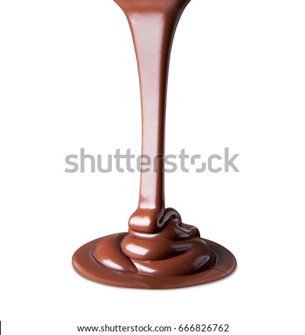 melting chocolate on white background Royalty-Free Stock Photo #666826762