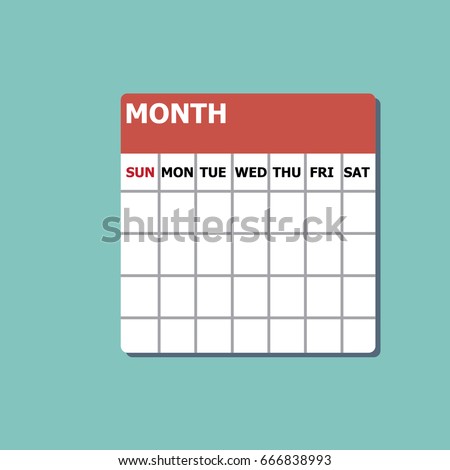 one month calendar-vector Royalty-Free Stock Photo #666838993