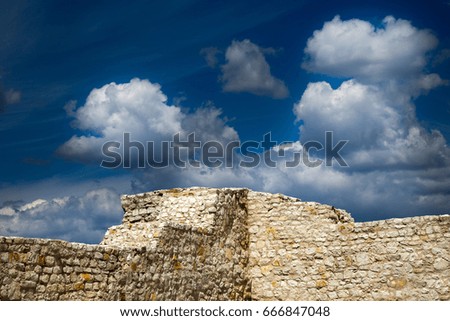 Stone wall against the sky