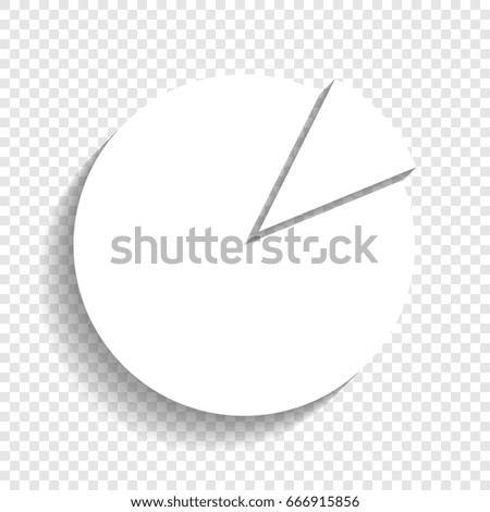 Finance graph sign. Vector. White icon with soft shadow on transparent background.