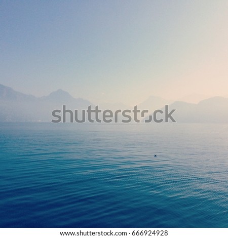 Calm waters on the Vierwaldstättersee, Switzerland. Taken with iPhone 5.