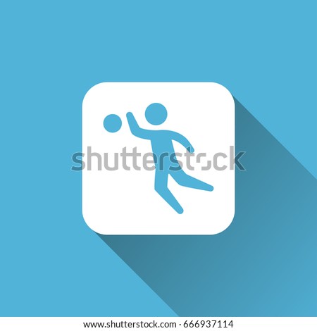 flat volleyball player icon