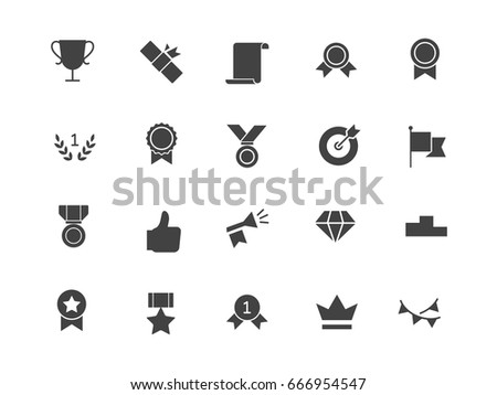 Awards silhouettes icons set