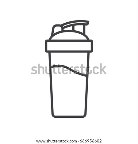 Shaker cup line icon. Blender bottle. Royalty-Free Stock Photo #666956602