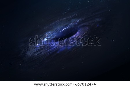 Wormhole. Science fiction space wallpaper, incredibly beautiful planets, galaxies, dark and cold beauty of endless universe. Elements of this image furnished by NASA Royalty-Free Stock Photo #667012474