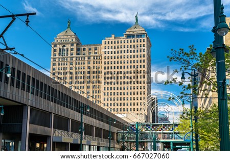 View of the Liberty Building in Buffalo - New York, USA. Built in 1925 in the Neoclassical style