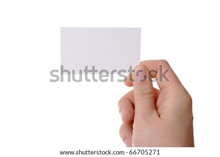 A photo of hand holding blank business card